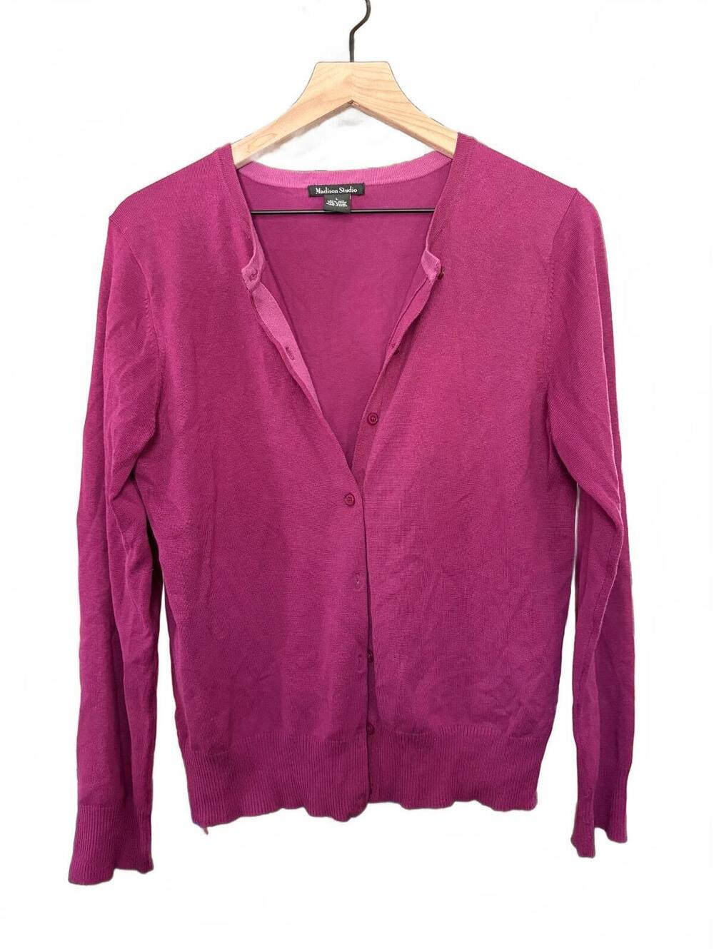 Madison Studio Magenta Cardigan Silk Blend - woman’s large
